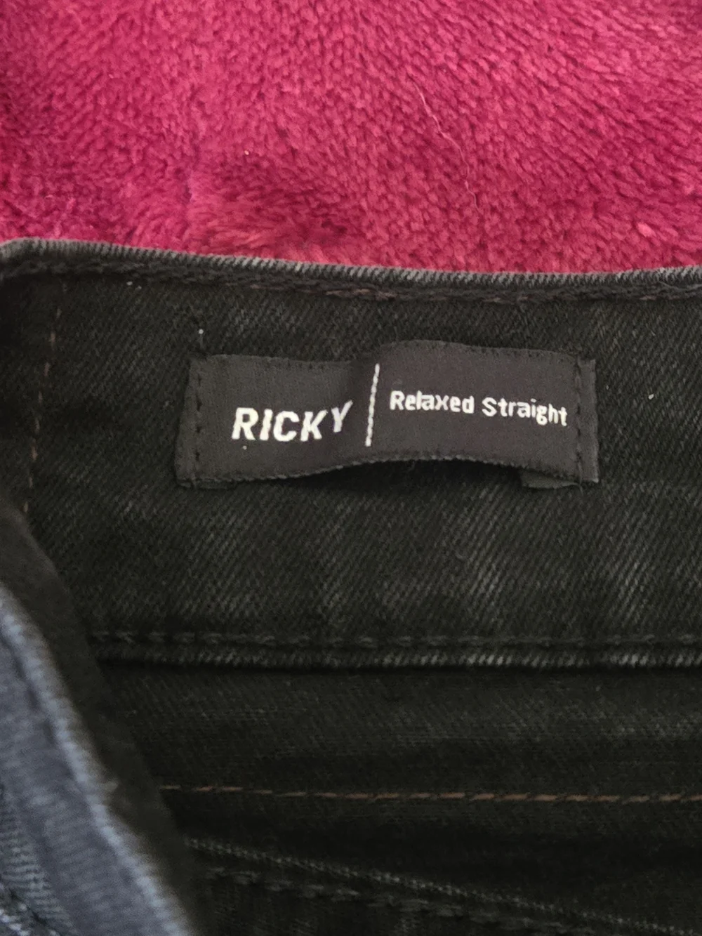 True Religion Ricky Jeans Mens 34 X 30 Black Relaxed Straight Flap Pocket Denim